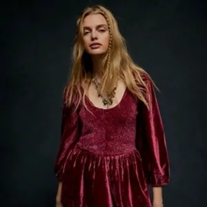 Free People Farrier Velvet Mini Dress Boysenberry