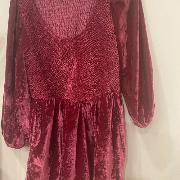 Free People Farrier Velvet Mini Dress Boysenberry