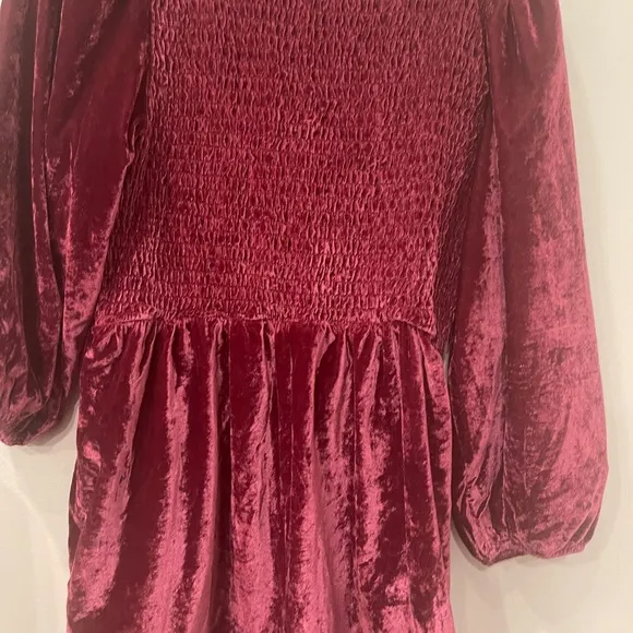 Free People Farrier Velvet Mini Dress Boysenberry