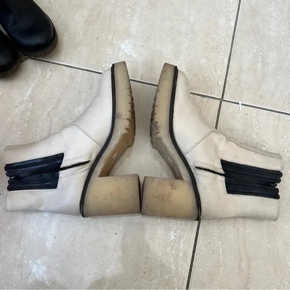 FREE PEOPLE James Chelsea Boots Off White Womens Size 9 1/2