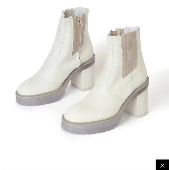 Free People James Ice Leather Chelsea Boots Size 7.5