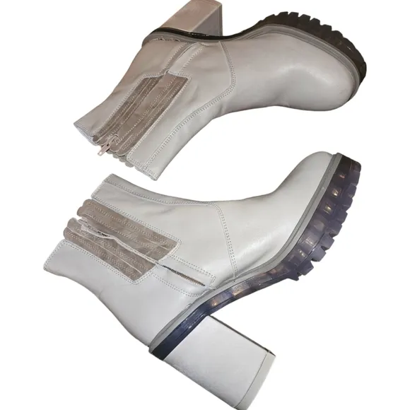 Free People James Ice Leather Chelsea Boots Size 7.5