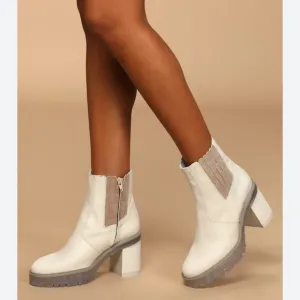 Free People James Ice Leather Chelsea Boots Size 7.5