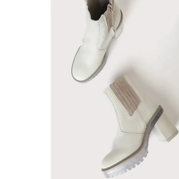 Free People James Ice Leather Chelsea Boots Size 7.5