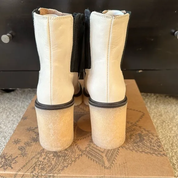 FREE PEOPLE JAMES WHITE LEATHER CHELSEA BOOTS