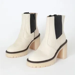 FREE PEOPLE JAMES WHITE LEATHER CHELSEA BOOTS