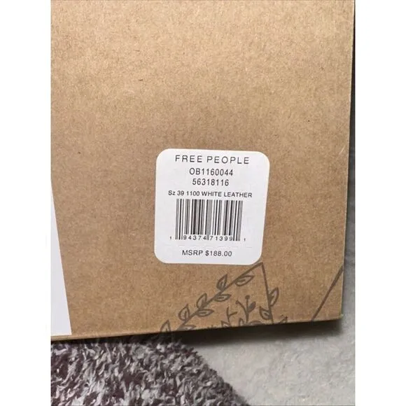 Free People James Chelsea Boot White Leather Size 39 New In Box Retail $188