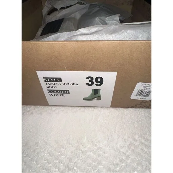 Free People James Chelsea Boot White Leather Size 39 New In Box Retail $188