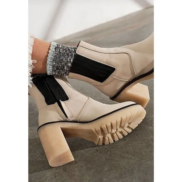 Free People James Chelsea Boot White Leather Size 39 New In Box Retail $188