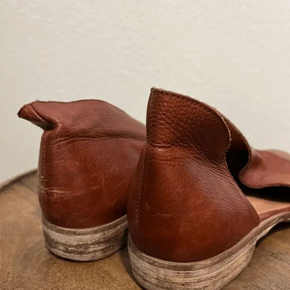 Free People Luggage Brown Leather Royale Flat Shoes Women's Size 39 US 9
