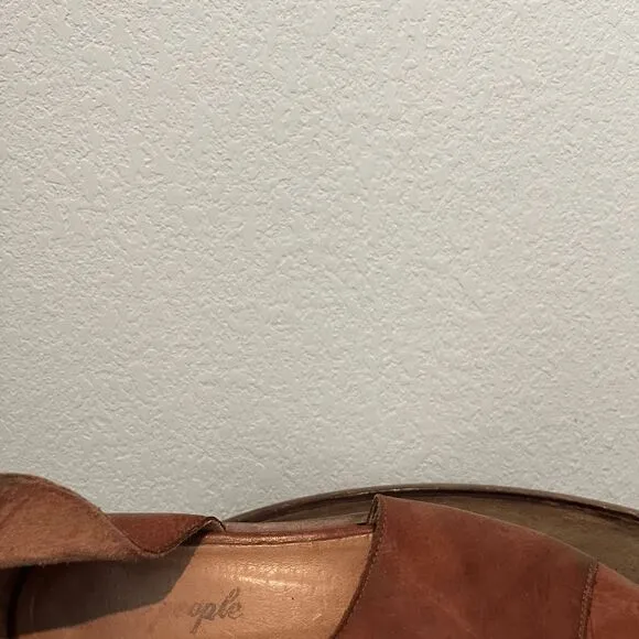 Free People Luggage Brown Leather Royale Flat Shoes Women's Size 39 US 9