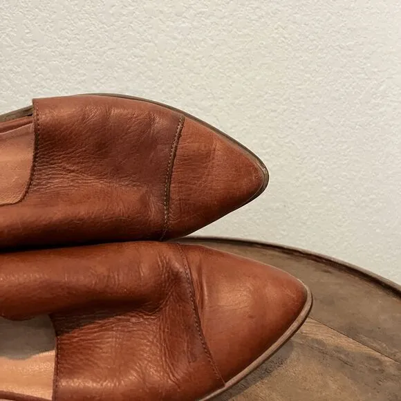 Free People Luggage Brown Leather Royale Flat Shoes Women's Size 39 US 9
