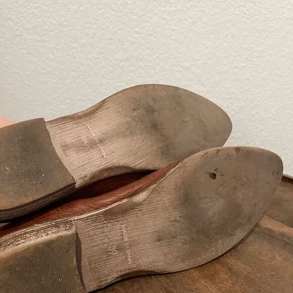 Free People Luggage Brown Leather Royale Flat Shoes Women's Size 39 US 9