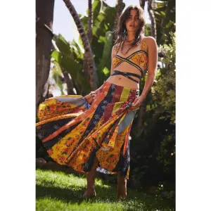 Free People Piper Pieced Set in Multi Combo Size 10 Festival Boho NWT $268msrp