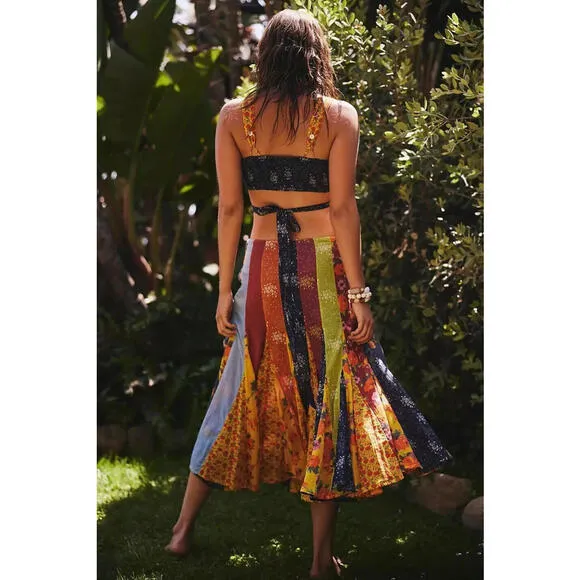 Free People Piper Pieced Set in Multi Combo Size 10 Festival Boho NWT $268msrp