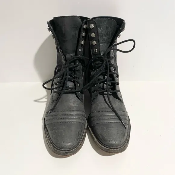 Free People Sounder Lace-Up Moto Combat Boots Size 38