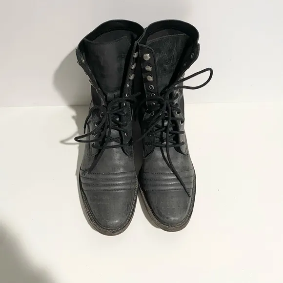 Free People Sounder Lace-Up Moto Combat Boots Size 38