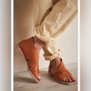 Free People Sun Valley Leather Sandals Women's Size 7 Tan Color