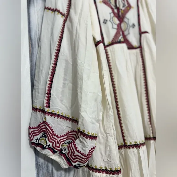 Free People Sweet Escape Midi Embroidered Bohemian Dress Size Medium ~ NWOT