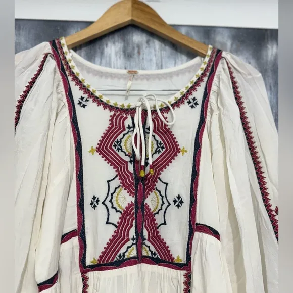 Free People Sweet Escape Midi Embroidered Bohemian Dress Size Medium ~ NWOT