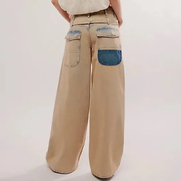 Free People We The Free Waterfalls Baggy Wide Leg Jeans