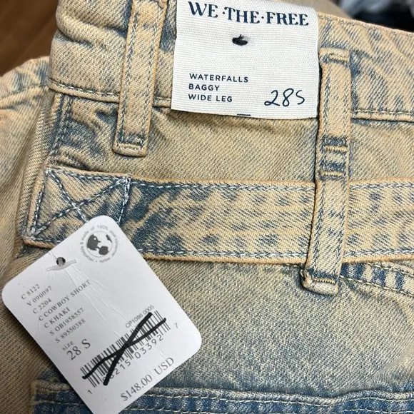Free People We The Free Waterfalls Baggy Wide Leg Jeans