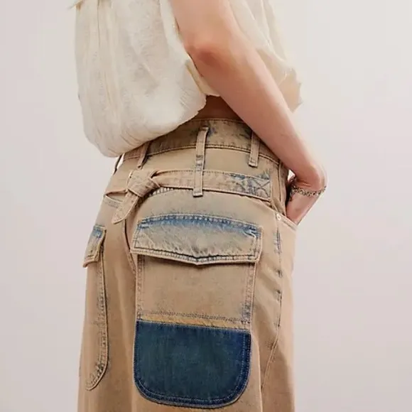 Free People We The Free Waterfalls Baggy Wide Leg Jeans