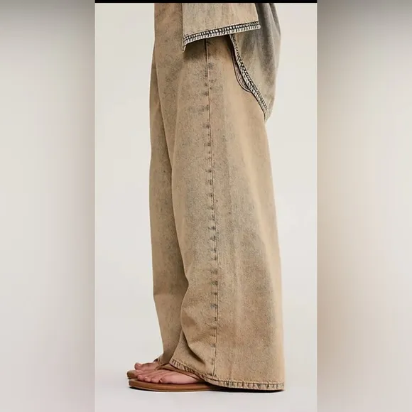 Free People We The Free Waterfalls Baggy Wide Leg Jeans