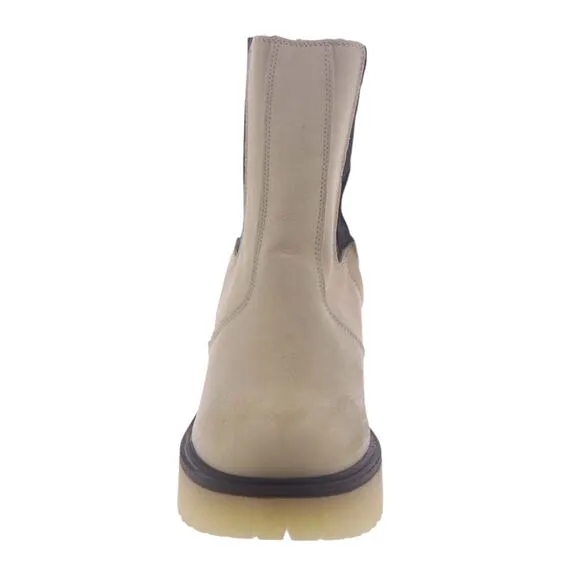 Free People Women's James Leather Chunky Lug Sole Chelsea Boots Bone Size 8