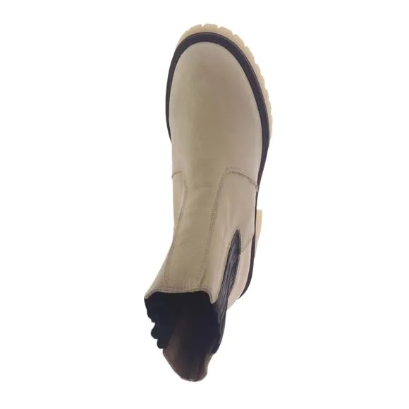 Free People Women's James Leather Chunky Lug Sole Chelsea Boots Bone Size 8