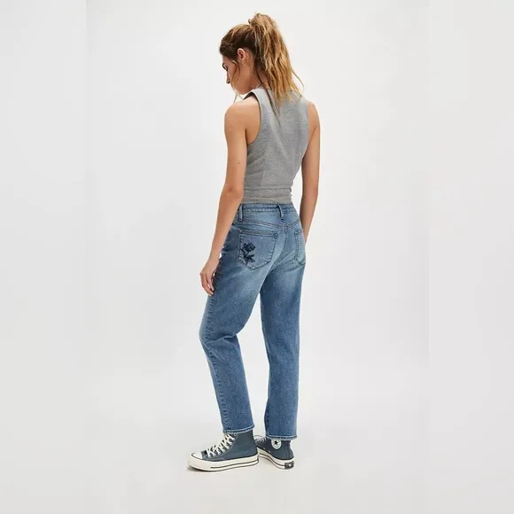 Free People x Driftwood Floral Embroidered Royce Jeans NWT