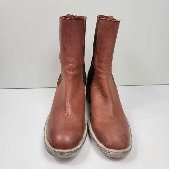 Free People Collection Essential Chelsea Boots Whiskey Brown Leather Size 7.5