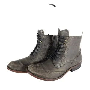 Freebird By Steven Men's BROOM Bradford US9 Brown Leather Distress Combat Boots