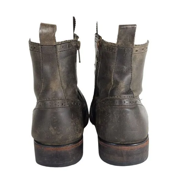 Freebird By Steven Men's BROOM Bradford US9 Brown Leather Distress Combat Boots