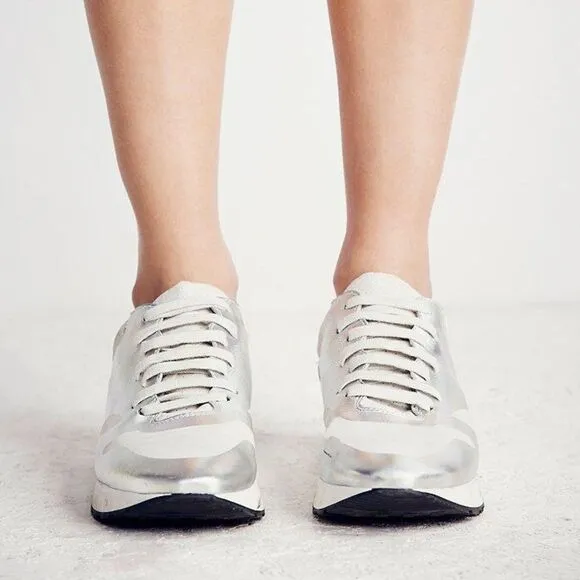 Free People Kick It Lace Up Metallic Sneaker