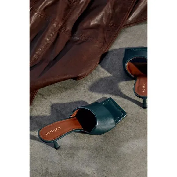 Free People x Alohas Loren Puffy Leather Mule Heels $168