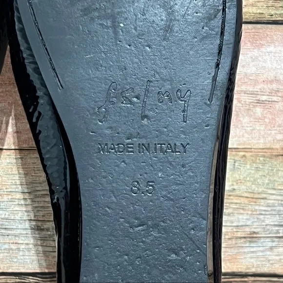 French Sole Black Patent Leather Flats