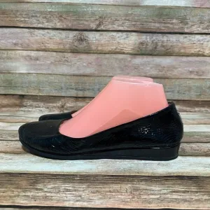 French Sole Black Patent Leather Flats
