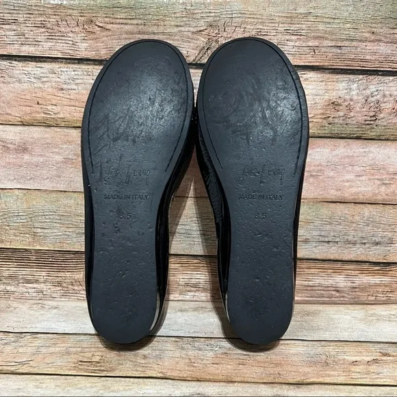 French Sole Black Patent Leather Flats