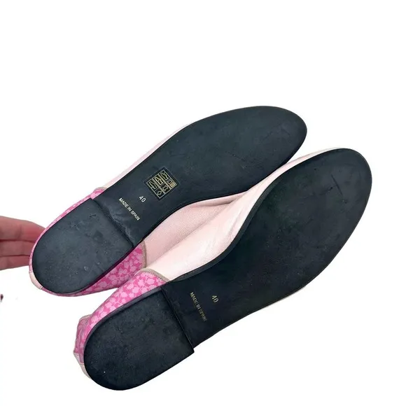 French Sole for Liberty Of London Love Heart Pink Leather Flats Size 40 9.5