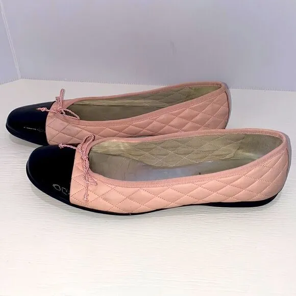 French Sole F/S Women's Passport Ballet Flats In Pink &amp; Black Size 9