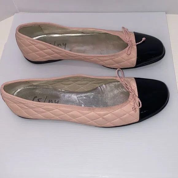 French Sole F/S Women's Passport Ballet Flats In Pink &amp; Black Size 9