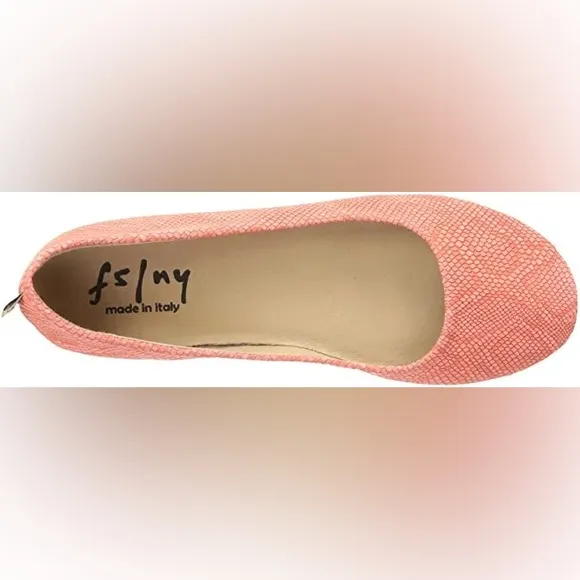 French Sole FS/NY Zeppa Coral Lizard-FE Flats Made in Italy Sz 8