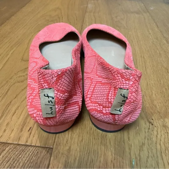 French Sole FS/NY Zeppa Coral Lizard-FE Flats Made in Italy Sz 8