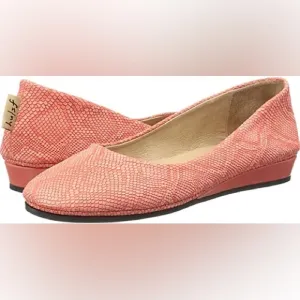 French Sole FS/NY Zeppa Coral Lizard-FE Flats Made in Italy Sz 8