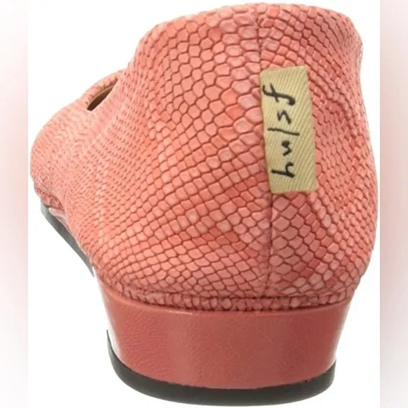 French Sole FS/NY Zeppa Coral Lizard-FE Flats Made in Italy Sz 8
