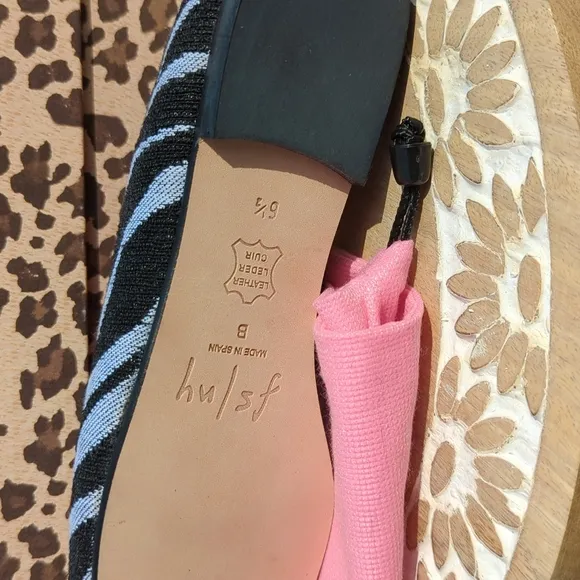 French Sole NY Zebra tapestry flats 6.5