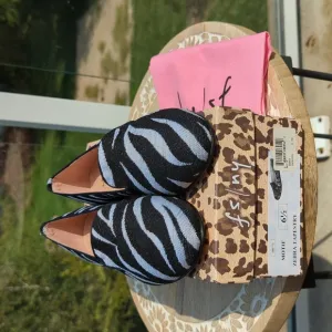 French Sole NY Zebra tapestry flats 6.5