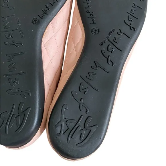 French Sole Passport Rubber Blush Quilted Black Patent Leather Ballet Flat 6.5