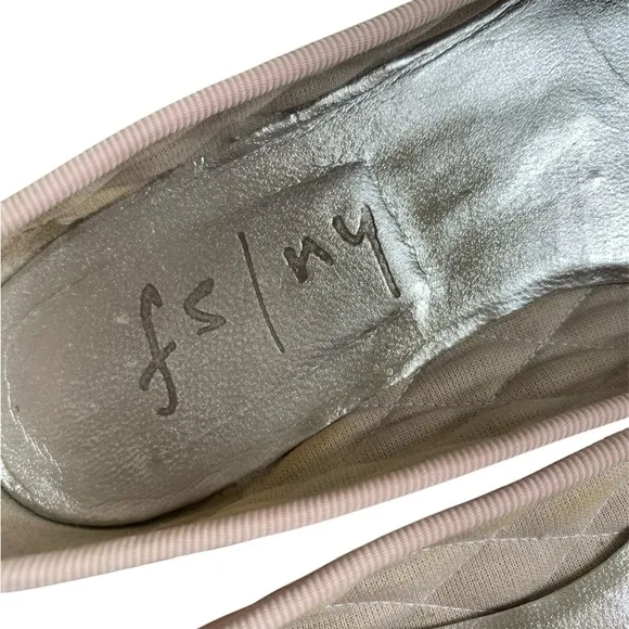 French Sole Passport Rubber Blush Quilted Black Patent Leather Ballet Flat 6.5